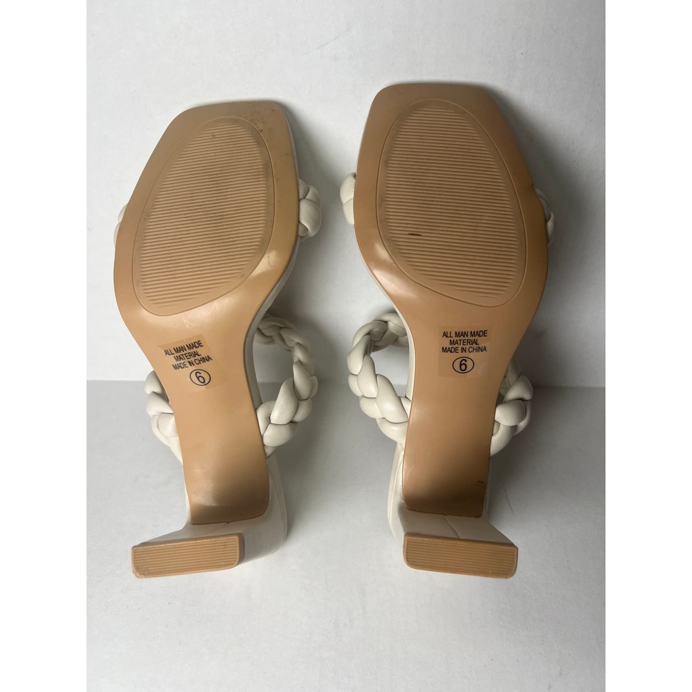 Soda Cream Colored Braided Block Style Heel‎ Size 6 - Picture 6 of 7